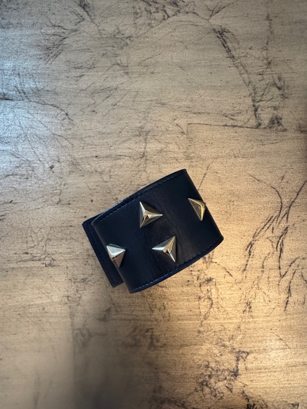 Saint Laurent Leather Studded Cuff Bracelet